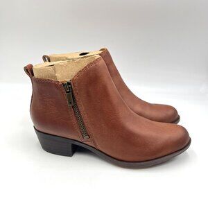 Lucky Brand Womens Size 5 Basel Brown Leather Ankle Boots Booties Shoes